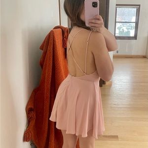 Open back pink dress